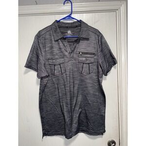 Rock & Republic Mens Polo Shirt‎ Size Large Dark Gray